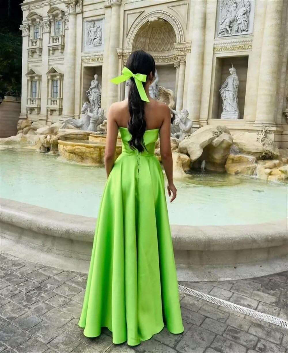 Amzcw Elegant Prom Dresses for Teens Strapless Wedding Dresses for Bride Satin Classy Long Formal Evening Gowns for Women gowns evening dresses