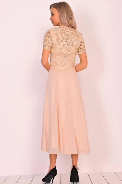 A Line Square Mother of the Bride Dresses Chiffon&Lace With