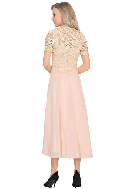 A Line Square Mother of the Bride Dresses Chiffon&Lace With