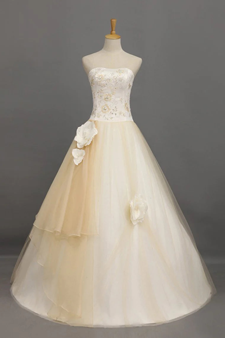 Ball Gown Quinceanera Dresses Sweetheart Floor Length With Handmade Flower And Embroidery