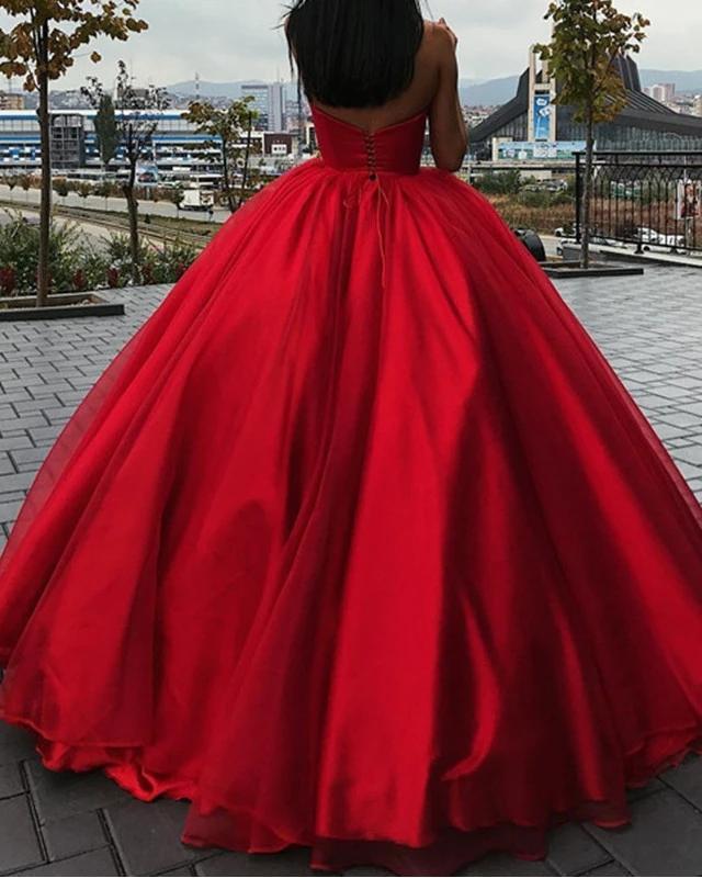 Ball Gown Sweetheart Prom Dress, Princess Floor Length Tulle Quinceanera Dresses