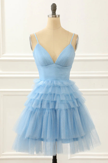 Spaghetti Straps V Neckline Short Homecoming Dresses Perfect Sweet 16 Dress