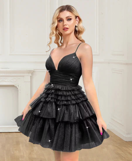 Spaghetti Straps V Neckline Short Homecoming Dresses Perfect Sweet 16 Dress