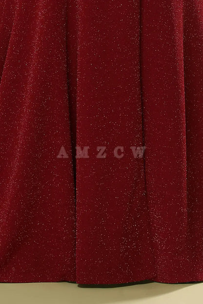 Amzcw Burgundy V-neck Evening Dress gowns evening dresses prom dresses shops