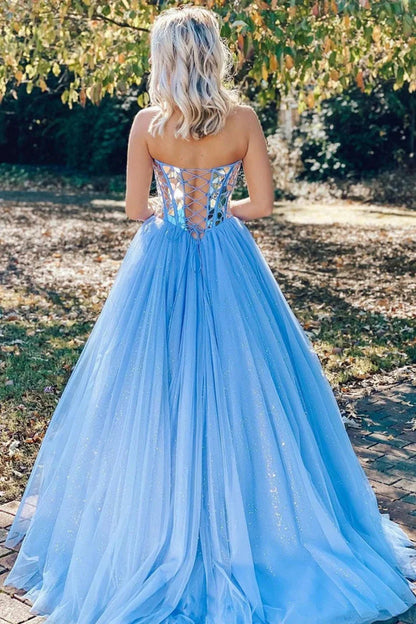 Hi Girls Exquisite Sweetheart Tulle Long Prom Dresses