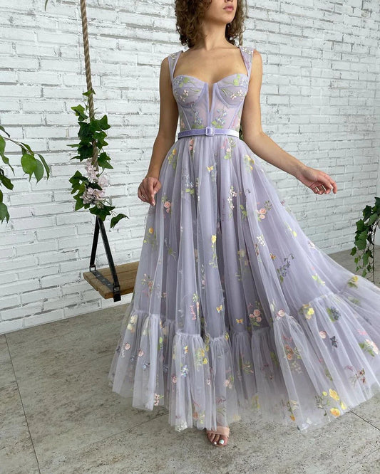 A Line Straps Homecoming Dress for Teens with Appliques Appliqued Cocktail Dress