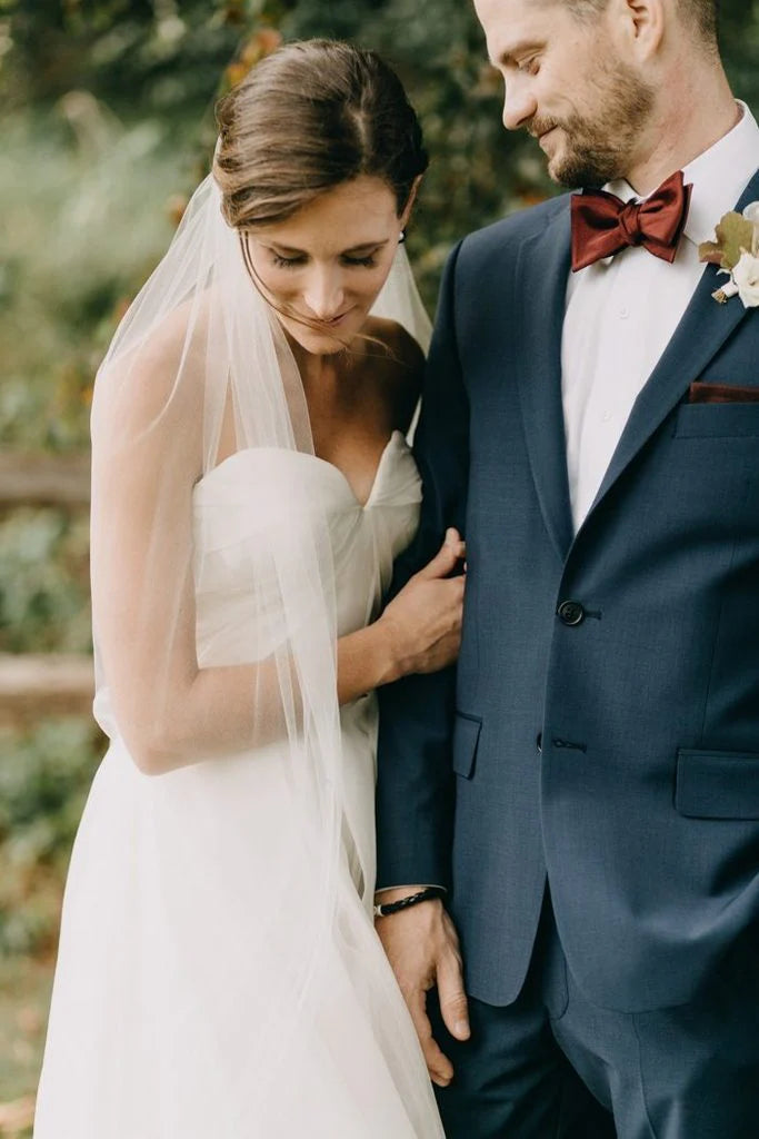 A Line Strapless Sweetheart Tulle Lace Up Beach Wedding Dresses