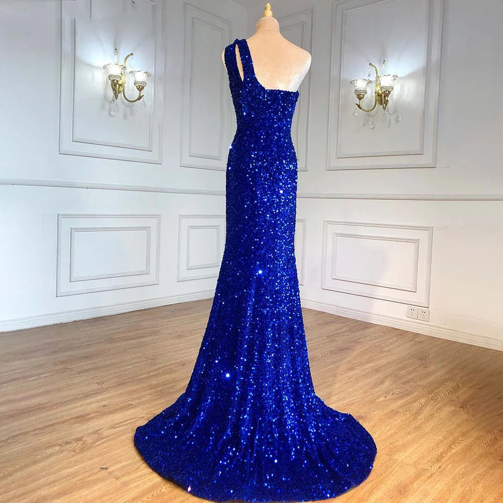 New Arrival One Shoulder Evening Dresses Mermaid Sequin