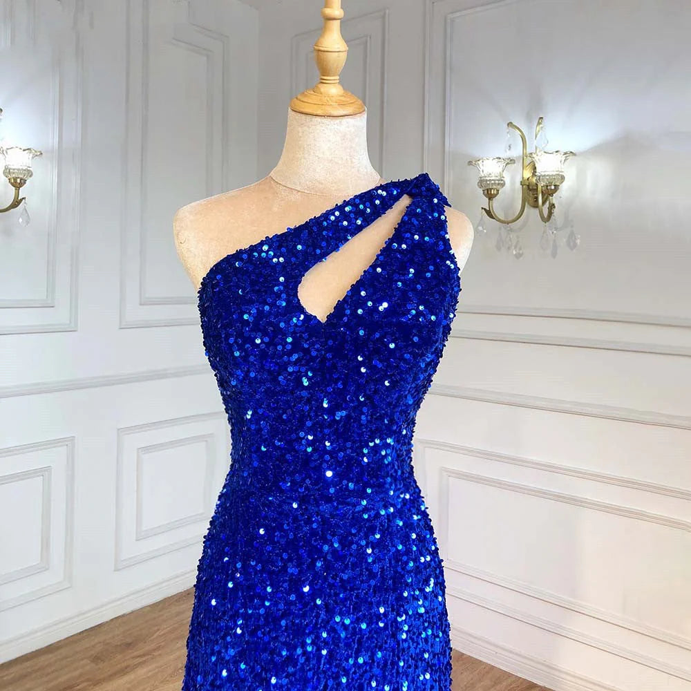 New Arrival One Shoulder Evening Dresses Mermaid Sequin