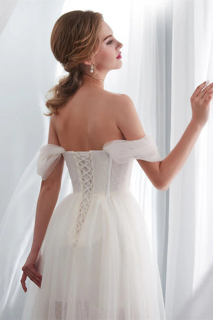 Off The Shoulder Tulle Wedding Dresses Bride Dresses Appliques