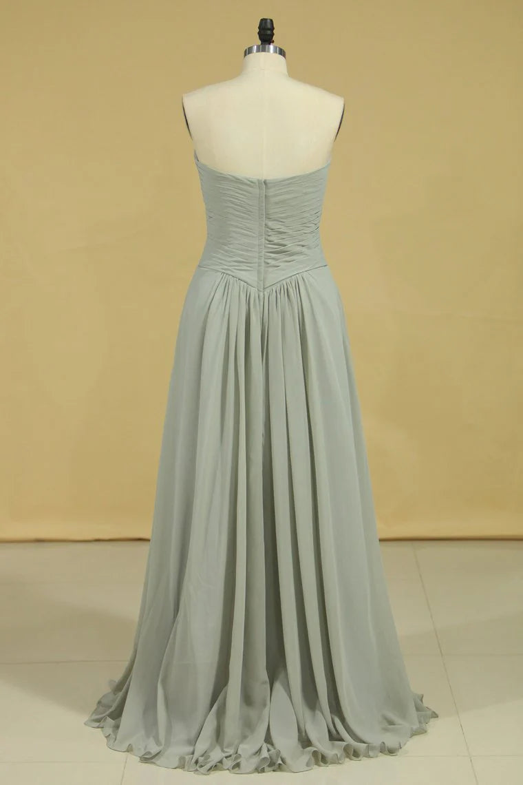 A Line Mother Of The Bride Dresses With Ruffles Chiffon Floor Length