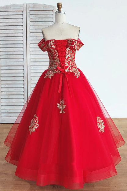 Quinceanera Dresses Off The Shoulder Lace Up Back Appliques Beads