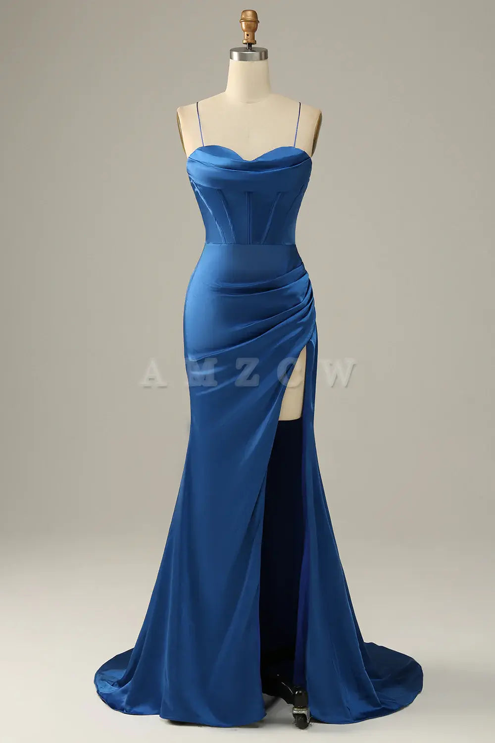 Amzcw Royal Blue Spaghetti Straps Mermaid Prom Dress gowns evening dresses prom dresses shops