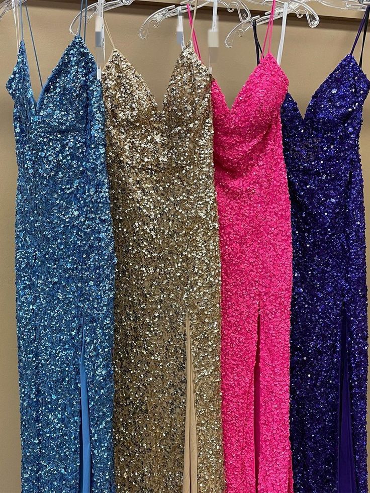 Mermaid Purple Spaghetti Straps Sequins Long Evening Dress Backless Prom Dresses