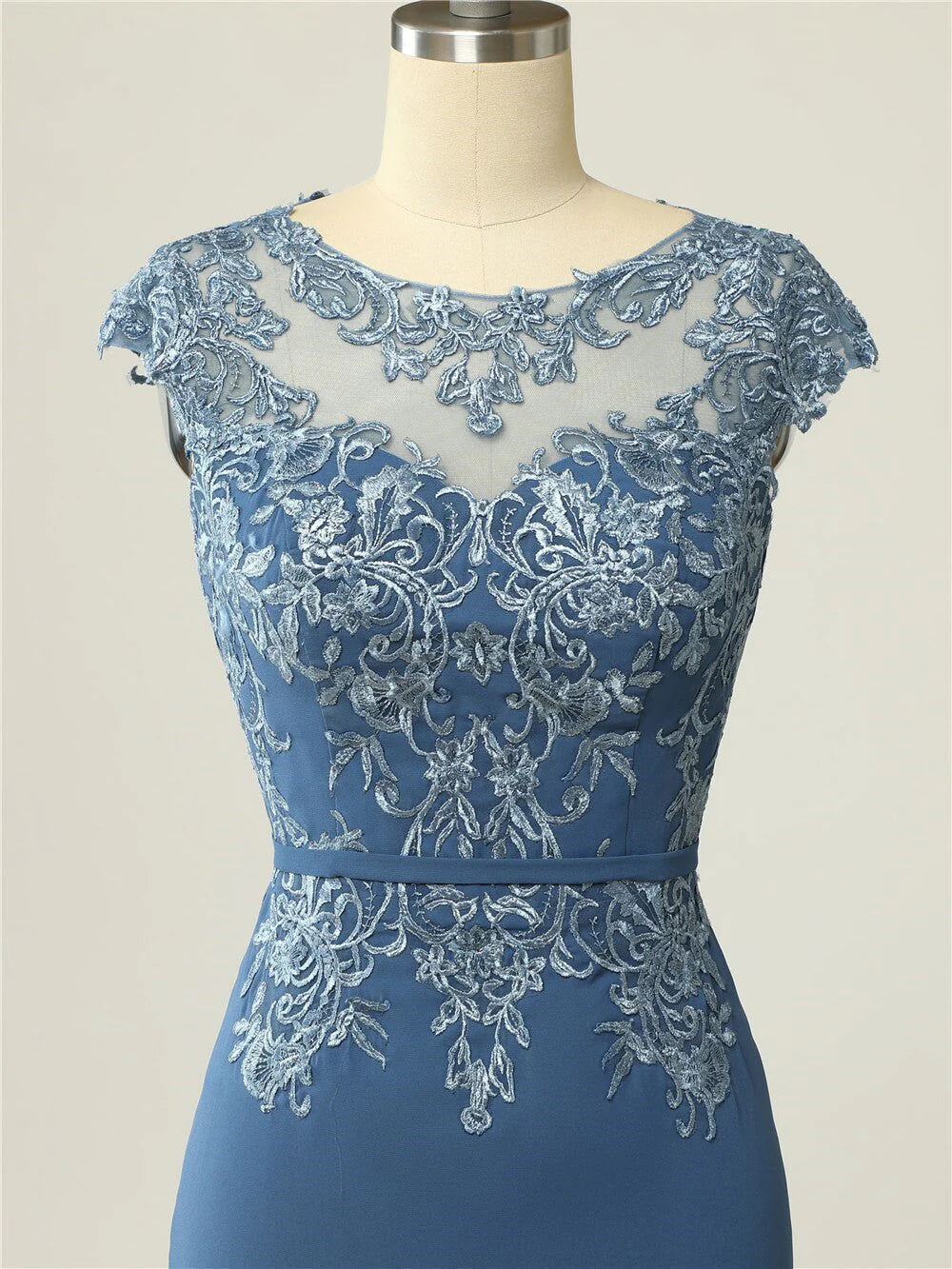 Sheath Scoop Lace Navy Blue Mother Of The Bride Dresses With Jacket Cap Sleeves