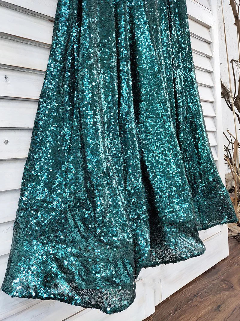 Sweetheart Mermaid Green Long Prom Dresses Strapless Sleeveless Evening Dresses