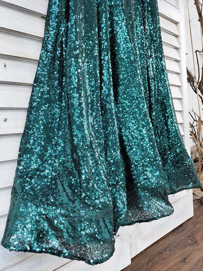 Sweetheart Mermaid Green Long Prom Dresses Strapless Sleeveless Evening Dresses