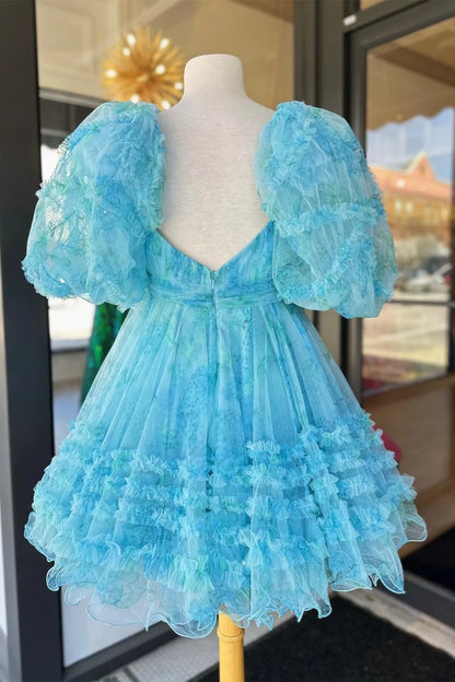 Unique Short Layered Tulle Sweetheart Neck Short Cocktail Dress Homecoming Dresses