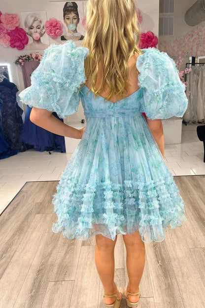 Unique Short Layered Tulle Sweetheart Neck Short Cocktail Dress Homecoming Dresses