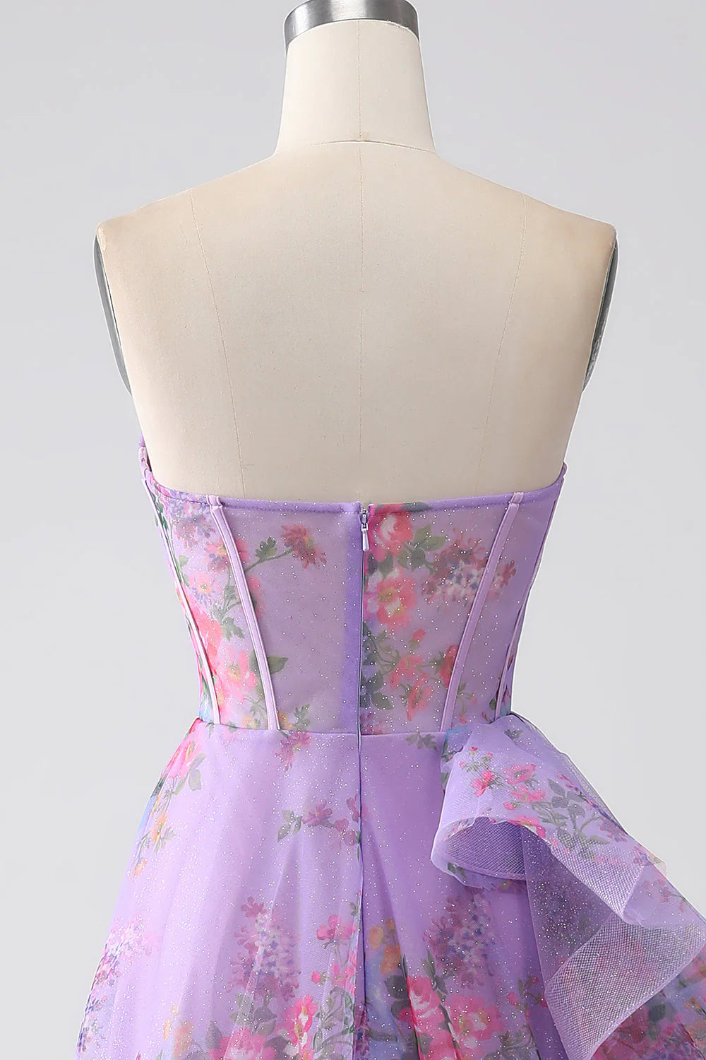 Amzcw Purple Printed A-Line Sweetheart Strapless Corset Prom Dress With Slit prom dresses shops