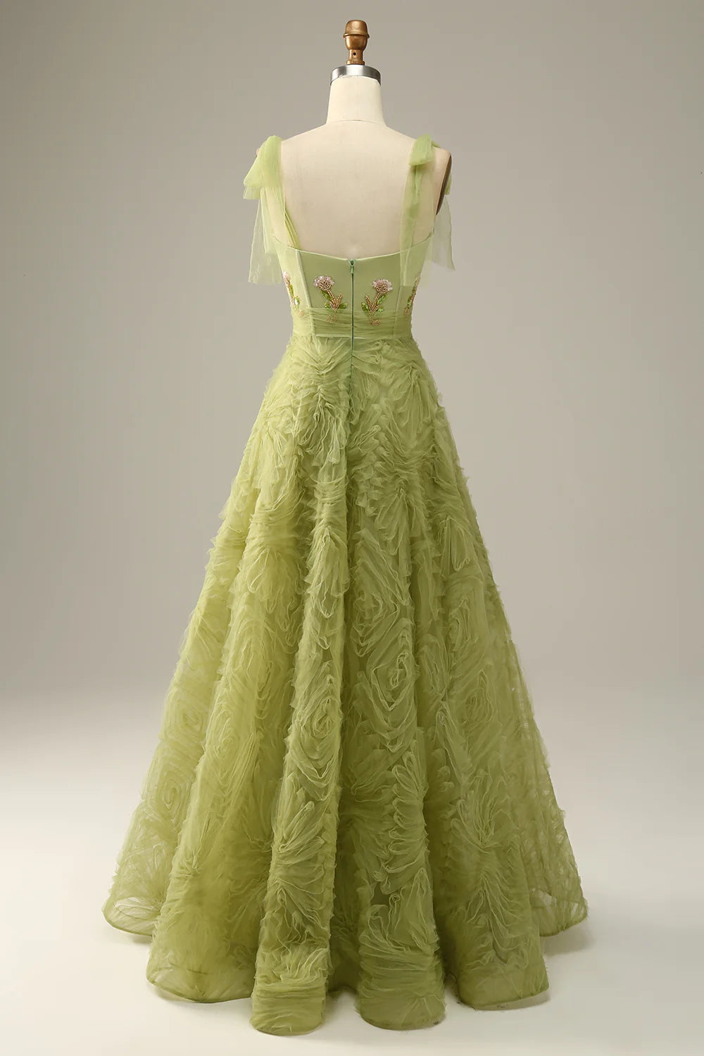 Light Green A-Line Prom Dress With Embroidery