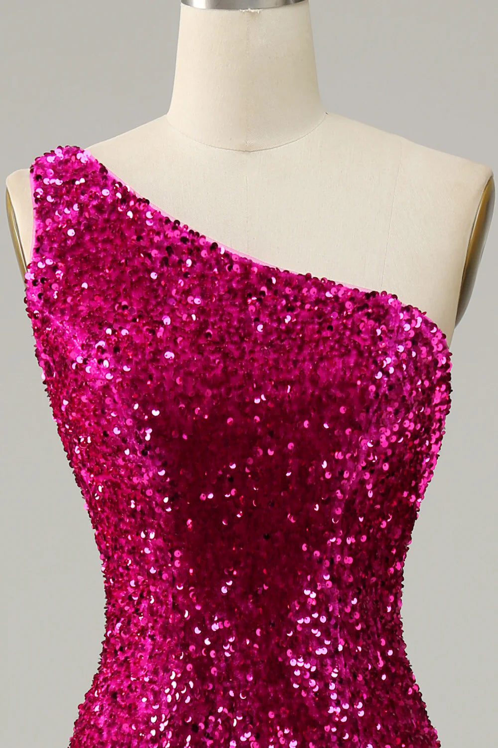 One Shoulder Sequin Mermaid Prom Dress