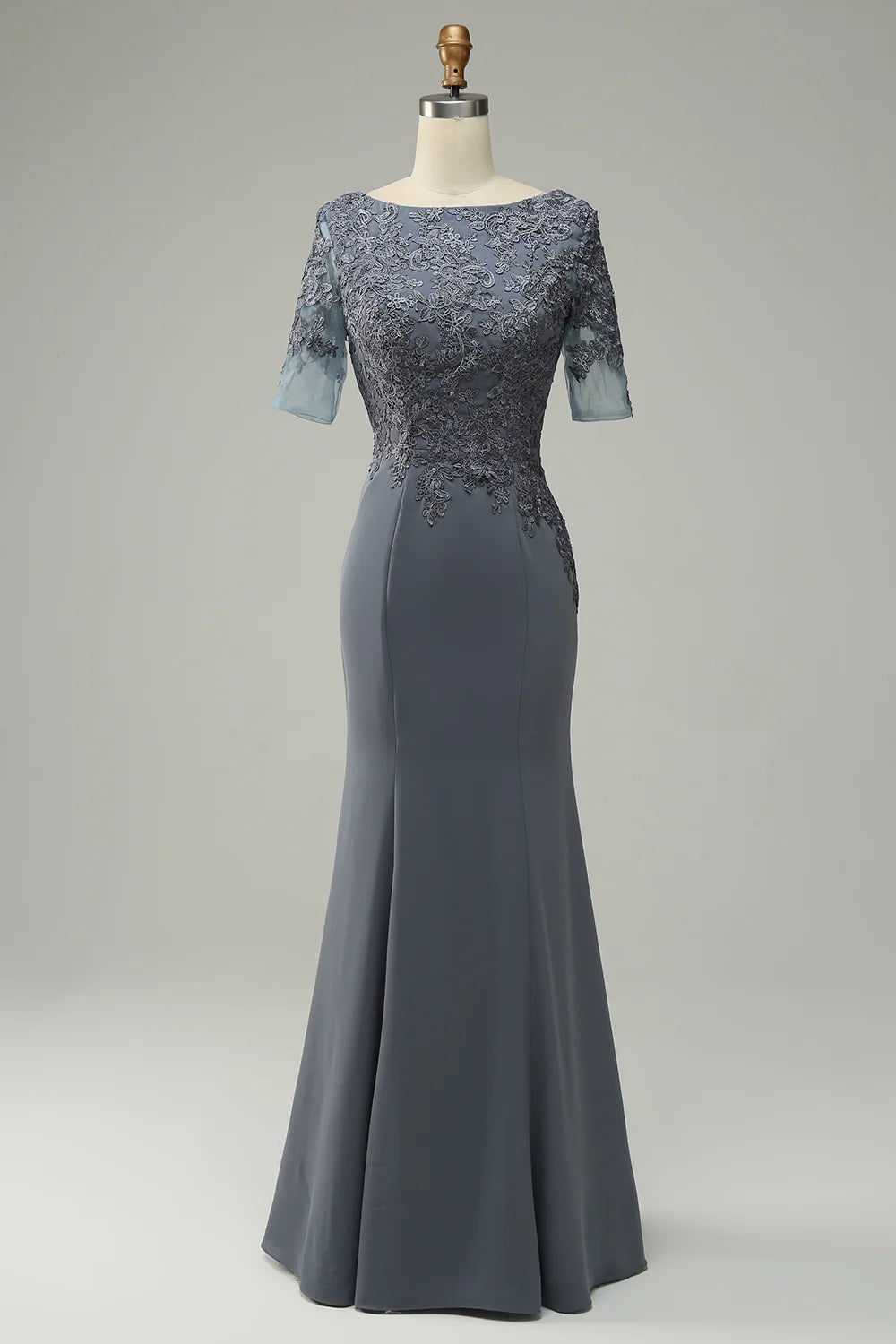 Grey Appliques Mother of Bride Dress