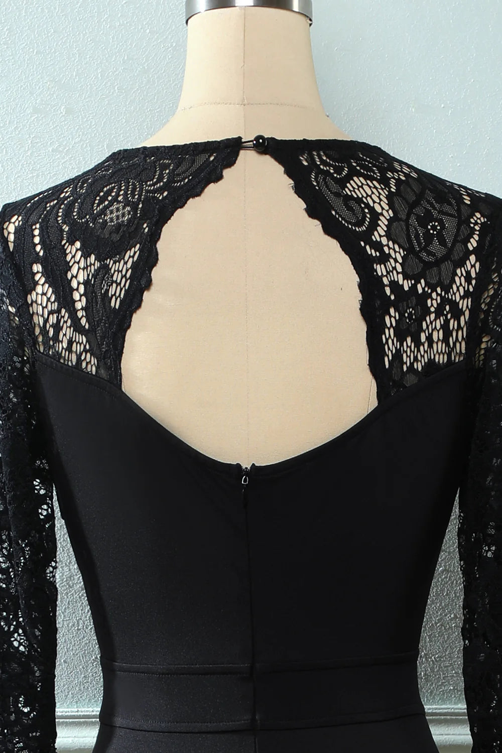 Black Long Sleeves Lace Dress