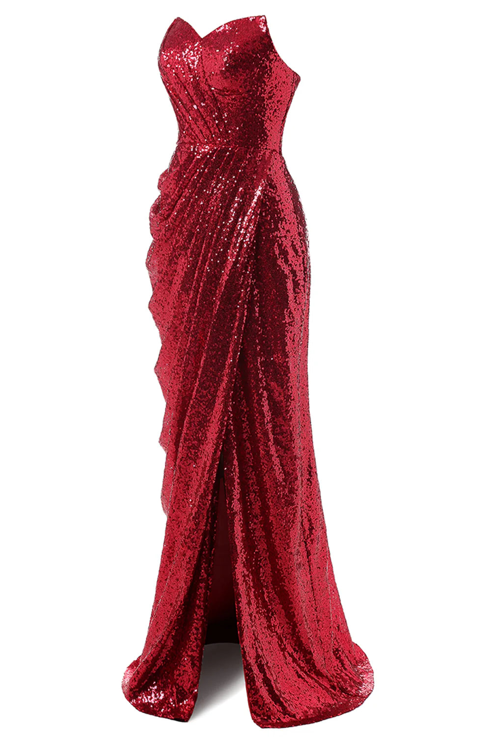 Red Mermaid Sequin Prom Dress