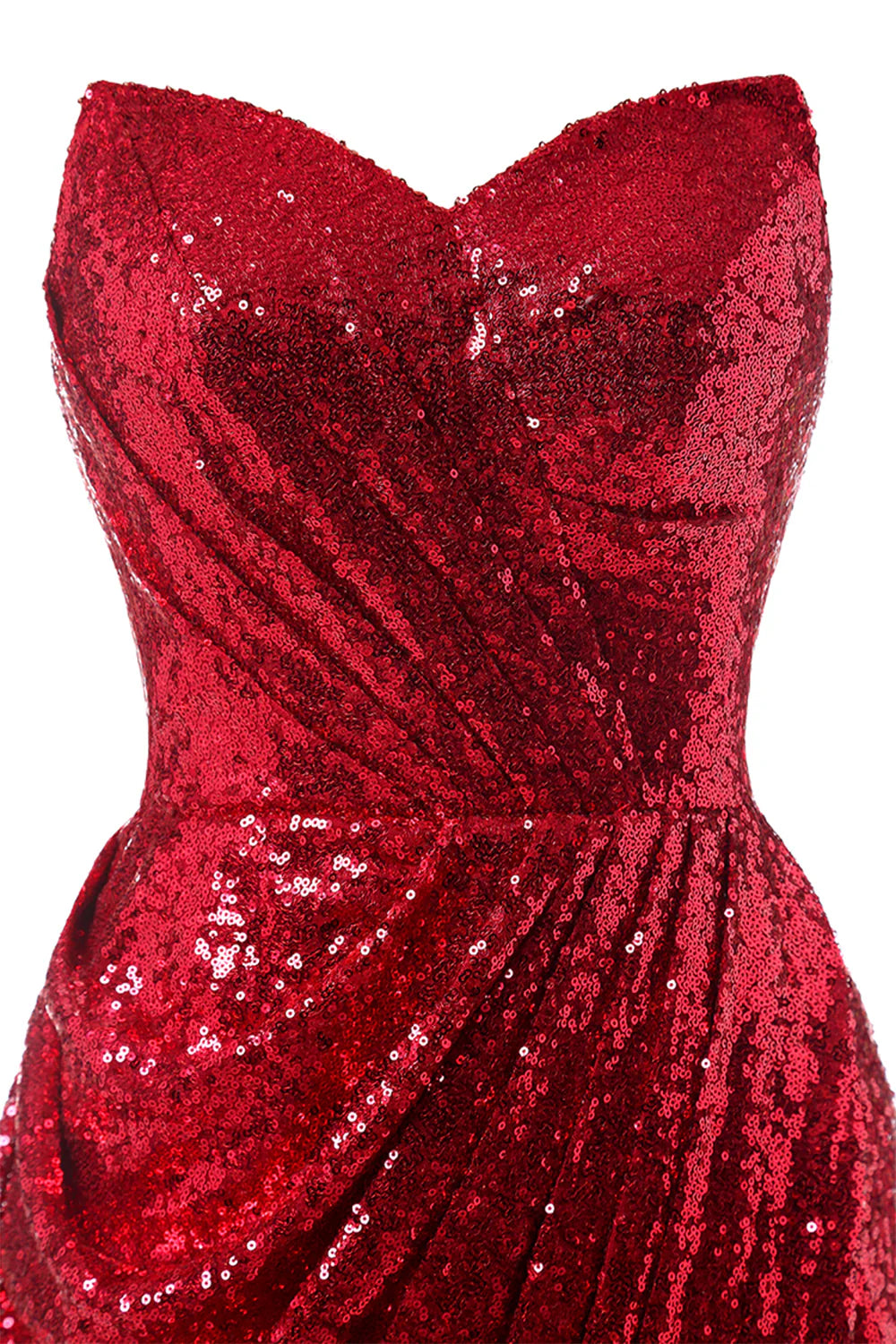 Red Mermaid Sequin Prom Dress