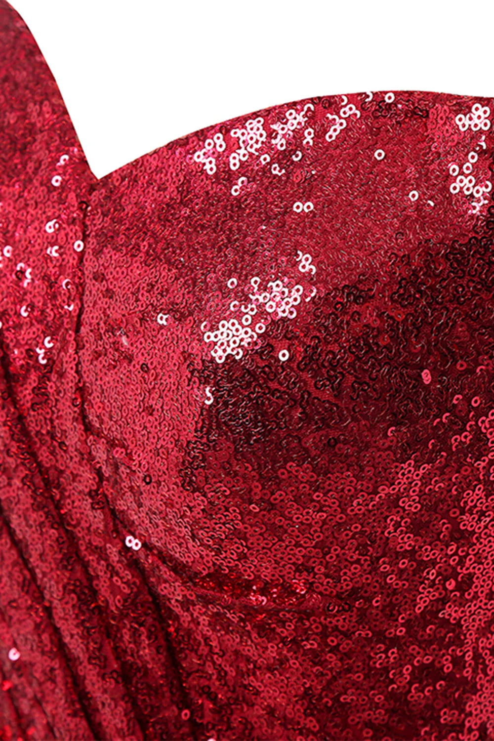 Red Mermaid Sequin Prom Dress