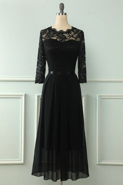 Back Lace Dress with Long Sleeves