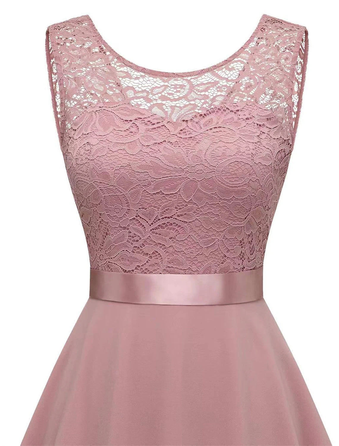 Women's Party Dress Lace Dress Homecoming Dress Midi Dress Pink Wine Blue Sleeveless Pure Color Lace Summer Spring Crew Neck Party Birthday Evening Party Wedding Guest