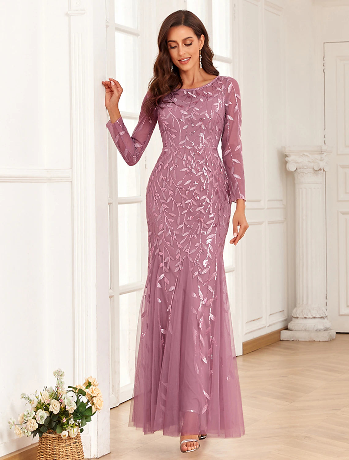 Mermaid / Trumpet Evening Gown Elegant Dress Prom Floor Length Long Sl ...