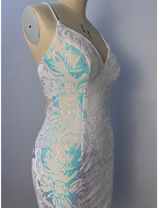 Sheath / Column Homecoming Dresses Floral Dress Cocktail Party Birthday Short / Mini Sleeveless main image 0