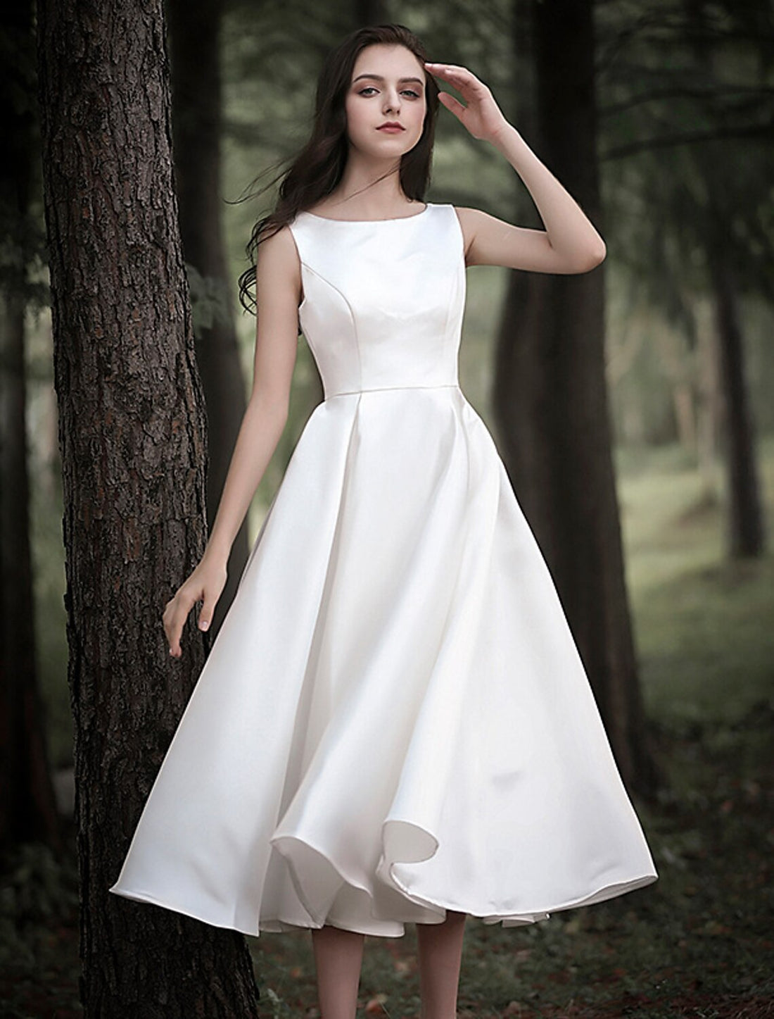 Reception Little White Dresses Wedding Dresses A-Line Scoop Neck Sleev