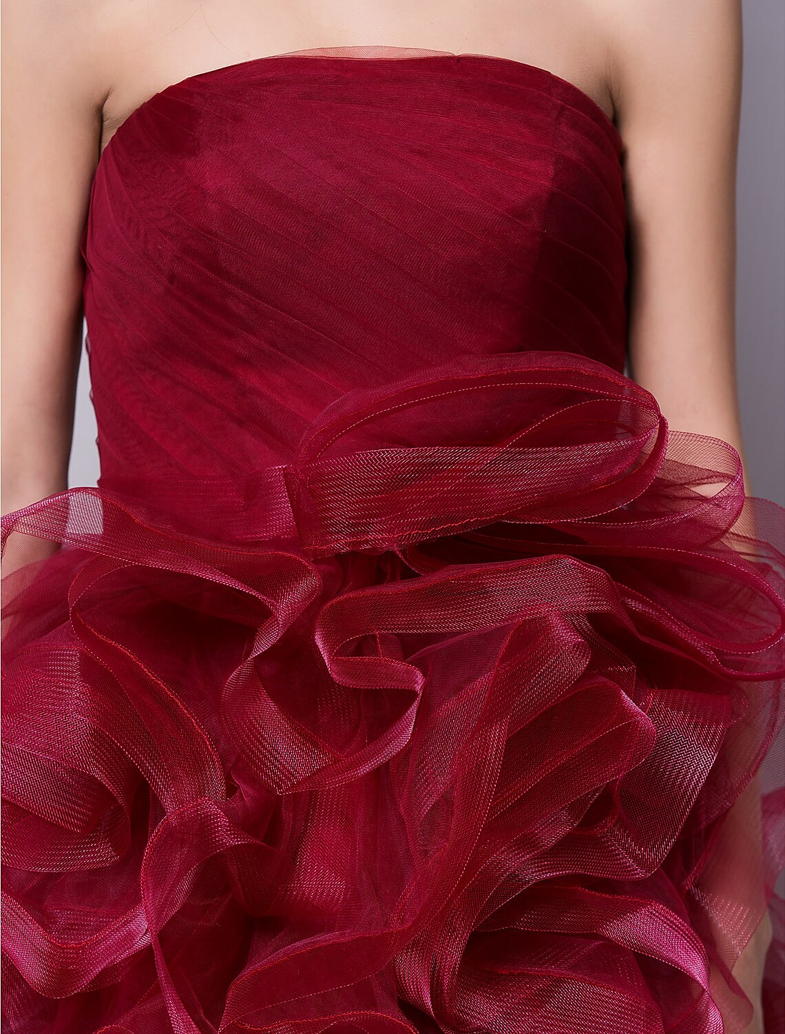 Ball Gown Hot Homecoming Cocktail Party Valentine's Day Dress Strapless Sleeveless Short / Mini Tulle with Ruched Tier