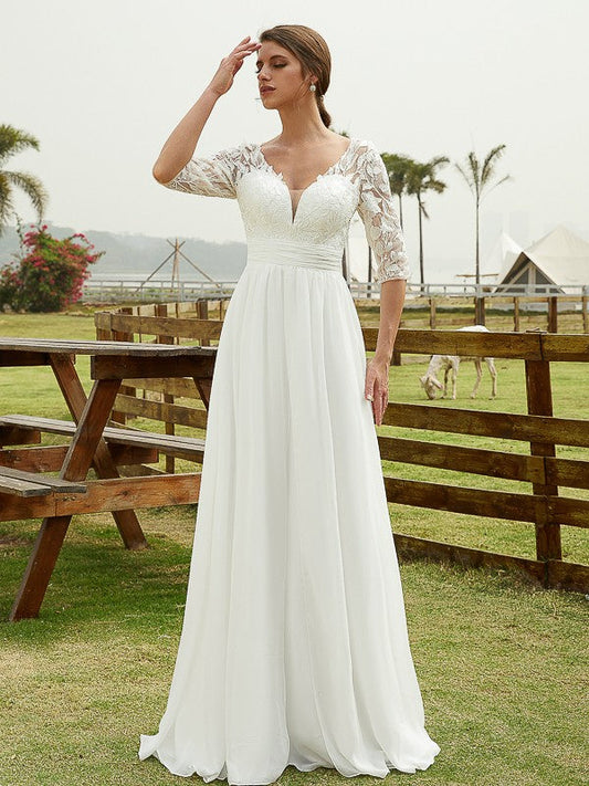 A-Line/Princess Satin Ruched Off-the-Shoulder Sleeveless Chapel Train Wedding Dresses