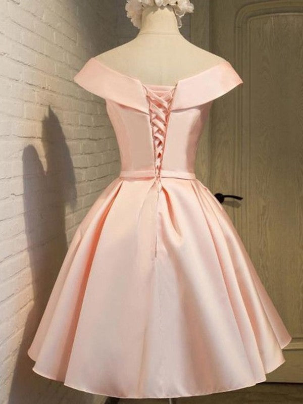 A-Line/Princess V-neck Sleeveless Sash/Ribbon/Belt Satin Short/Mini Dresses