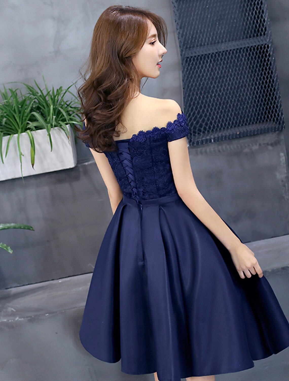A-Line Elegant Floral Cocktail Party Prom Dress Off Shoulder Sleeveles