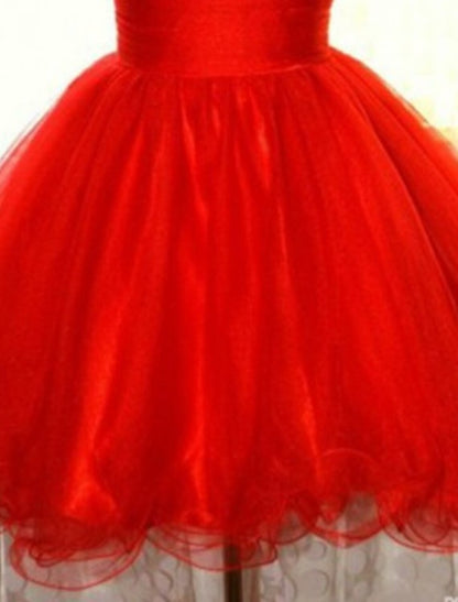 A-Line Homecoming Dresses Sparkle & Shine Dress Holiday Short / Mini Sleeveless One Shoulder Tulle with Sequin